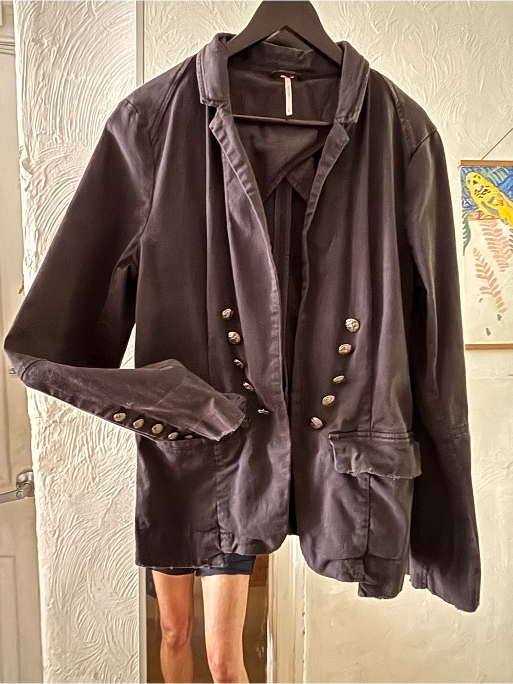 Free People Military-Style Buttoned Blazer, size LARGE, vintage Y2K - Picture 5 of 14